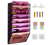 ideallife 8 porte-documents mural A4 noirs, 8 corbeilles à courrier Fixation murale, Porte-revues mural, pour l'école, le bureau, la maison