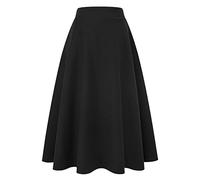 IDEALSANXUN Jupes Longues plissées en Laine à Carreaux Taille élastique pour Femme, Taille L