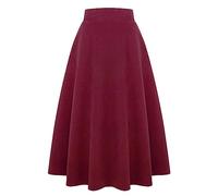 IDEALSANXUN Jupes longues plissées en laine à carreaux taille élastique pour femme, XX-Large