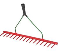 Idealspaten 66440140 Râteau en Plastique avec Bord, Argent/rouge/noir, 64 cm