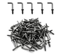 IDEALSV Lot de 100 petits crochets à visser en bronze noir de 1,6 cm en forme de L, crochets à angle droit, 7 formes de médaille