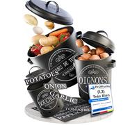 IDEALTASTIC® Boite conservation pomme de terrede qualité supérieure | Kit conservation pomme de terre polyvalent avec système de ventilation à 360° | Idéal pour rangement oignons pommes de terre