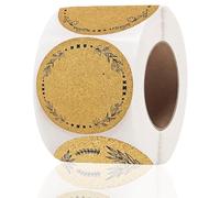 Ideamarlle Lot de 500 étiquettes autocollantes vierges en papier kraft avec 4 motifs de couronne différents pour bocaux Mason contenants alimentaires, bouteilles, enveloppes, sacs cadeaux