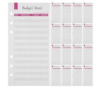 IDEANATEGRATE 12 pièces Budget Recharges pour Classeur à Anneaux Papier Budgetier Journalier Rouge Organisateur de Finances Personnel Facile à Écrire et Ranger