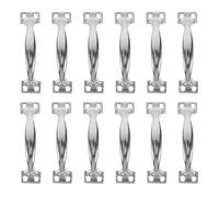 IDEANATEGRATE 12 Pièces Poignée de Porte Forme Arc Ergonomique en Fer Argenté 4 Pouces Finition Lisse et Prise Confortable pour Armoires Rustiques et Chambres D'garçon et Filles