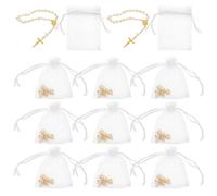 IDEANATEGRATE 12 Sets de Bracelets Chapelet Religieux en Alliage et Maille pour Baptême et Mariage, Croix et Pleine Lune, Bien-être Spirituel et Bénédictions