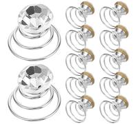 IDEANATEGRATE 12pcs Agrafes de Cheveux en Strass Argentés, Décoration Élégante en Alliage et Strass de Verre, Accessoires Chignon pour Femmes et Filles Lors de Mariages ou Shopping