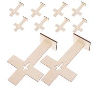 IDEANATEGRATE 16 Pièces Croix en Bois Rustique Beige pour Décoration Religieuse à Poser, Design Ajouré Élégant, pour Baptême et Mariage, Artisanat Soigné et Beauté Solide
