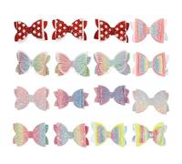 IDEANATEGRATE 16 Pièces de Nœuds pour Cheveux en Tissu Pailleté Dégradé, Clips en Forme D'aile Confortables pour Filles, Tenue pour Mariage et Photographie