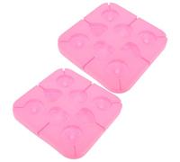 IDEANATEGRATE 1ensemble Moule à Sucettes Silicone Cavités Cœur et Cercle Moules à Glaces DIY pour Sucettes Bonbons et Glaçons Kit Rose Bâtonnets