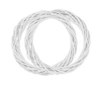 IDEANATEGRATE 2 Couronnes en Rotin Blanches Rondes Artisanales Tressées la Main, Légères et Décoratives, pour Tables et Vitrines, Lot de 2 Pièces