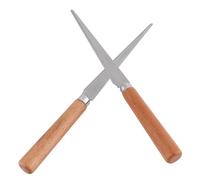 IDEANATEGRATE 2 Pcs Couteaux de Sculpture Poignée Bois Marron en Acier Inoxydable pour Préparation de L'argile et Outils de Bricolage Artistique en Poterie