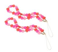 IDEANATEGRATE 2 pièces Lanières de Téléphone Portable Perles Cœur Roses Cordons Décoratifs Élégants pour Mobiles Appareils Photo et Clés Accessoires Suspendus Raffinés
