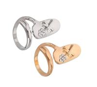 IDEANATEGRATE 2pcs Bagues D'ongles en Alliage pour Nail Art, Faciles à Porter et Élégantes, pour Diverses Occasions Ajouter de L'éclat aux Doigts