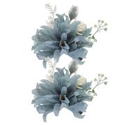 IDEANATEGRATE 2pcs Embrasses pour Rideaux à Fleurs Décoratives en Acier Inoxydable et Tissu, Clips pour Stores, Maintien Sécurisé pour Intérieurs Modernes et Style Farmhouse