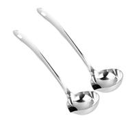 IDEANATEGRATE 2pcs Louche à Soupe en Acier Inoxydable avec Bec Verseur, Écumoire à Graisse et Facile à Nettoyer, pour Restaurant et Pique-niques