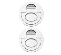 IDEANATEGRATE 2pcs Poignées de Trappe Encastrées en Acier Inoxydable Argenté, Anneau de Tirage Simple et Élégant pour Loquet de Trappe de Bateau et Yacht