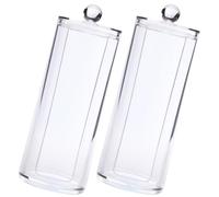 IDEANATEGRATE 2pièces Rangement Transparent pour Coton Démaquillant Élastiques à Cheveux et Bijoux Boîte avec Couvercle pour Bureau Chambre ou Salle de Bains