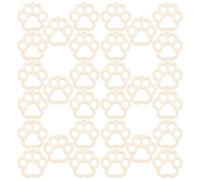 IDEANATEGRATE 30 Pièces Bois Naturel Forme Patte de Chien avec Corde en Chanvre pour Bricolage DIY Peinture Décoration Créative Beige