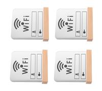 IDEANATEGRATE 4 Pièces Panneau Indicateur de Wi-fi Effaçable en Acrylique Argenté, Communication Nette sans Bavure, pour Accueillir Maison Bar