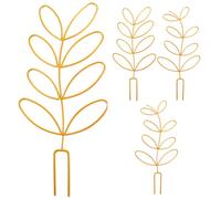 IDEANATEGRATE 4 Pièces Support d'escalade en Fer pour Plantes D'intérieur et Grimpantes, Forme Feuille Finition Mate, Base Unique et Architecture à Anneaux Multicouches, pour Bureaux et Étagères