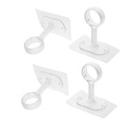 IDEANATEGRATE 4 Pièces Supports Auto-adhésifs pour Tringle de Rideau Montage Plafond et Mur sans Perçage Accroches pour Poteau sans Vis ni Outils Système de Rideau Résistant