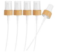 IDEANATEGRATE 5 pièces Fine Mist Spray Heads With Bamboo Finish Nozzles For Essential Oil Perfume And Cosmetic Bottles Replacement Sprayers For Even Liquid Dispersion