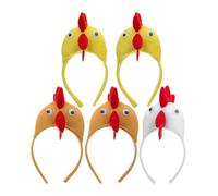 IDEANATEGRATE 5pcs Bandeaux de Coiffe de Poulet en Tissu et Plastique, Ajustement Doux et Solide, Accessoires Mignons pour Déguisement Animal et Fêtes D'halloween