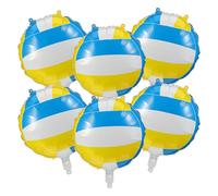 IDEANATEGRATE 6pcs Ballon de Volley-ball en Aluminium Film Rond 18 Pouces Gonflable Résistant pour Décorations de Fête Matchs de Volley-ball en Plein Air