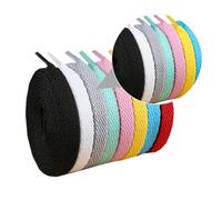 IDEANATEGRATE 8 Paires Lacets Plats de Chaussures en Polyester Multicolores | Visibilité Élevée, Style Mode, Usage Quotidien et Sport, Remplacement, pour Bottes et Sneakers Couleur Aléatoire