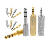 IDEANATEGRATE Adaptateurs Audio Stéréo Interface Plaquée Or en Métal Lot de 12 Prise Casque Stéréo Mâle vers Femelle, Compatible pour Amplificateur de Guitare et Réunions en
