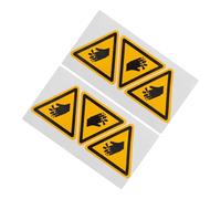 IDEANATEGRATE Autocollants de Sécurité Pvc 6pcs pour Équipements Industriels et Machines, Étiquettes Avertissement Main Danger, Haute Adhérence, Résistants à L'eau, Signalisation de Sécurité