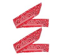 IDEANATEGRATE Bandeau pour Cheveux Rouge Style Pirate Tissu Élastique Anti-transpiration, 2 Pièces pour Hommes et Femmes, pour Occasions Sportives et Course