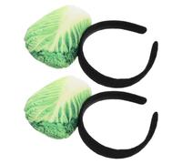 IDEANATEGRATE Bandeau Végétal Confortable et Fiable Vert Clair 2 Pièces en Peluche Forme Chou Chinois pour Femmes pour Fêtes Costumées et Halloween