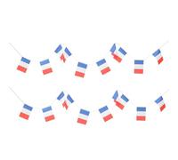 IDEANATEGRATE Bannière lors de Fêtes et Occasions Militaires du Drapeau Français en Polyester pour Décoration Patriotique Pendentif Drapeau en Ficelle