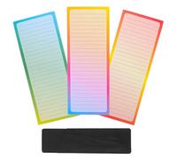 IDEANATEGRATE Bloc-notes Magnétique pour Réfrigérateur Couleurs Arc-en-ciel 3 Pièces, 150 Feuilles Détachables 20 X 7,5 Cm Porte-stylo Inclus, Liste de Courses et Planification Repas