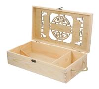 IDEANATEGRATE Boîte Cadeau Bois pour Bouteilles de Vin avec Poignée Portable Coffret Cadeau Pratique et Résistant Pin Organisateur de Vin Stable et Élégant