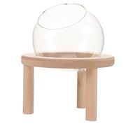 IDEANATEGRATE Boîte de Bain de Sable en Verre pour Petit Hamster Fond en Bois, Surface Lisse, Sûre pour Jouer et Se Baigner la Maison Animalerie