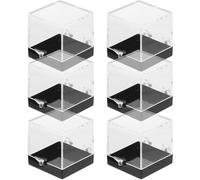 IDEANATEGRATE Boîtes de Rangement Transparentes pour Minéraux Lot de 6 Petites Boîtes Couvercle Adaptées aux Collections de et Objets de Bricolage