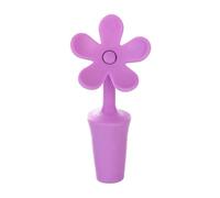 IDEANATEGRATE Bouchons de Vin en Silicone Forme Fleur 2pcs Réutilisables pour Bouteilles de Vin et Soda, Matériau Silicone Sûr, Compatibles Lave-vaisselle et Micro-ondes