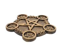 IDEANATEGRATE Bougeoir Mystérieuse Créatif et Classique Pentacle en Résine Porte Bougie Étoile à Cinq Branches pour Décorations Médiévales et Activités Religieuses