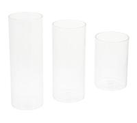 IDEANATEGRATE Bougeoirs Cylindriques Design Simple et Élégant Lot de 3 en Verre Transparent, Couvercles Pratiques pour Bougies pour Décoration Créative