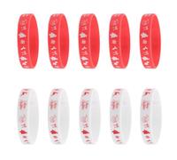 IDEANATEGRATE Bracelets en Silicone Noël 10 Pièces pour Adultes et Adolescents, Design Classique, sans Odeur, Résistant, pour Fêtes à Thème et Usage Quotidien