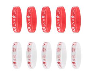 IDEANATEGRATE Bracelets en Silicone Noël 10 Pièces pour Adultes et Adolescents, Design Classique, sans Odeur, Résistant, pour Fêtes à Thème et Usage Quotidien