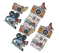 IDEANATEGRATE Broches Vintage en Alliage Forme Appareil Photo Lot de 8 Accessoire Polyvalent Rétro Élégant pour Tenue de Mariage et Fêtes D'hiver