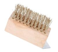 IDEANATEGRATE Brosse Désherbeuse en Fil d'acier Cuivré, Manche en Bois, pour Terrasses et Allées, Nettoie Les Zones Difficiles D'accès Fissures
