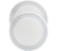 IDEANATEGRATE Cache Blanc pour Haut-Parleur de Voiture en Acier Laminé à Froid et Abs, Facile à Installer, Stable et Léger, Pack de 2 pour Retouche Automobile