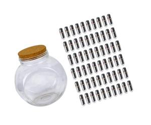 IDEANATEGRATE Capsule Wishing Bottle Set Glass Message Jar for Creative Wishes and DIY Multifunctional Decorative Small Glass Bottles for Wedding Favors and Keepsakes