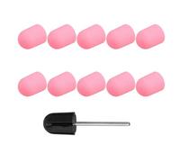 IDEANATEGRATE Capuchons de Ponçage pour Manucure Rose en Plastique, Lot de 10 Set de Set de Pièces, Faciles à Utiliser pour Tailler Cuticules et Polir Ongles