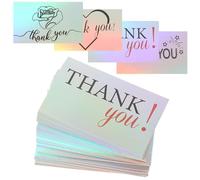 IDEANATEGRATE Cartes de Remerciement Laser Décoratives en Papier, Format Petit, Lot de 120 Pièces pour Boutique, Salon de Beauté, Shower et Mariage, Accessoires de Message Style Style Aléatoire